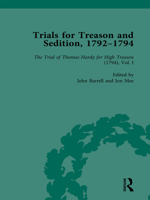Title details for Trials for Treason and Sedition, 1792-1794, Part I Vol 2 by John Barrell - Available